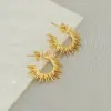 Wholesale 1 Pair Elegant Solid Color Plating Stainless Steel Titanium Steel 18K Gold Plated Ear Studs