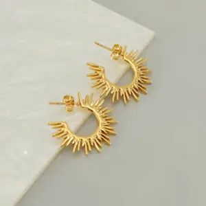 Wholesale 1 Pair Elegant Solid Color Plating Stainless Steel Titanium Steel 18K Gold Plated Ear Studs