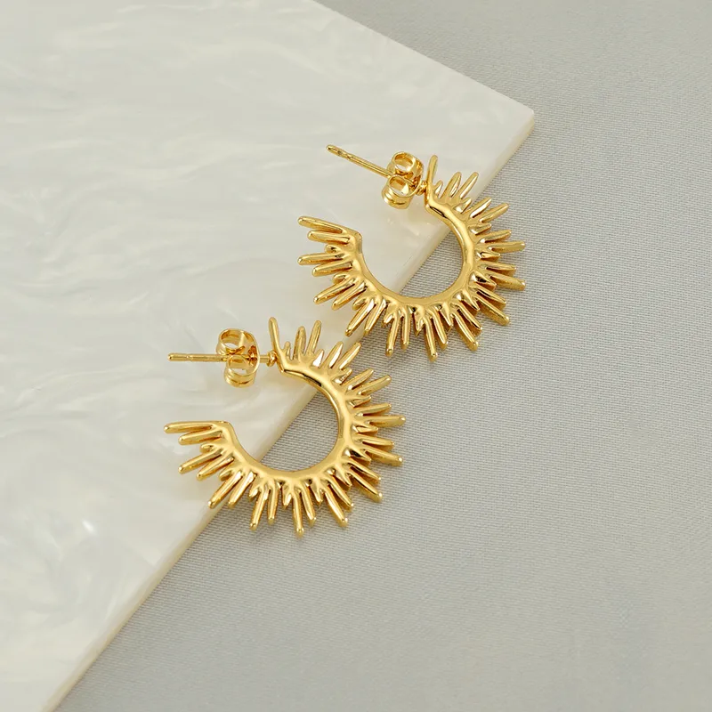 Wholesale 1 Pair Elegant Solid Color Plating Stainless Steel Titanium Steel 18K Gold Plated Ear Studs