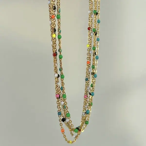 PVD Coated Colorful Stainless Steel Casual Hawaiian Waterproof Non Tarnish 304 Stainless Steel Necklace