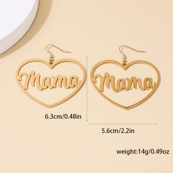 Wholesale Fashion love letter MAMA high-grade earrings design peach heart Mother's day New Year gift Women's earrings
