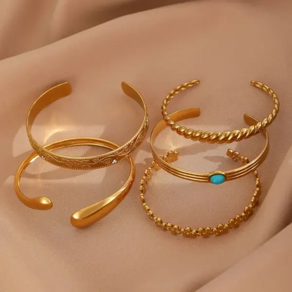 Wholesale Casual Simple Style Streetwear Geometric 304 Stainless Steel Bangle In Bulk