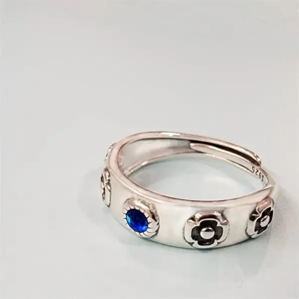 Wholesale Jewelry Simple Style Round Flower Copper Rhinestones Metal Inlay Rings