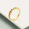 Wholesale Fashion Copper-plated Gold Micro-inlaid Color Zircon Ring