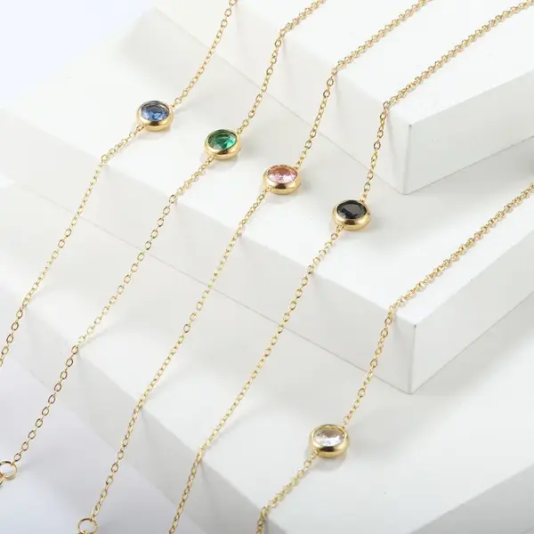 Vacuum Plating Real Gold Plated Round 304 Stainless Steel Elegant Simple Style Waterproof Non Tarnish 304 Stainless Steel Bracelets