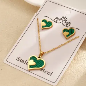 A Set / Necklace Length: About 450mm; Earring Size: About 11.5x13mm (pin Thickness: About 0.8mm) / 1 Set/Package