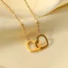 Wholesale Jewelry Heart Stainless Steel Titanium Steel PVD Coated Plating Pendant Necklace