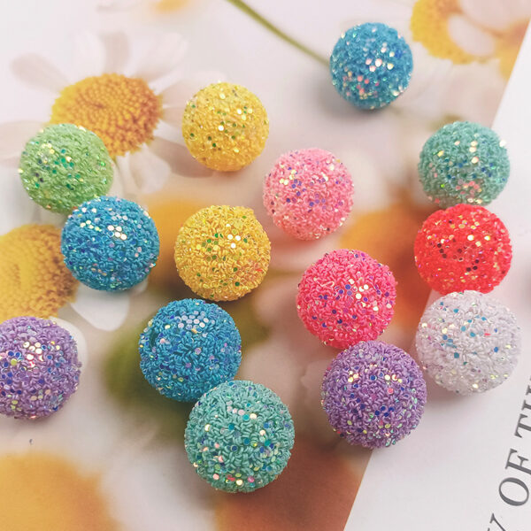 oly-ae1ad996592eda42efcba79a8a8c267f Wholesale Ya Leduo 20MM Sequin Ball Acrylic Beads Straight Hole Sequin Head Rope Keychain Decorative Aessories Handmade Jewelry Beads