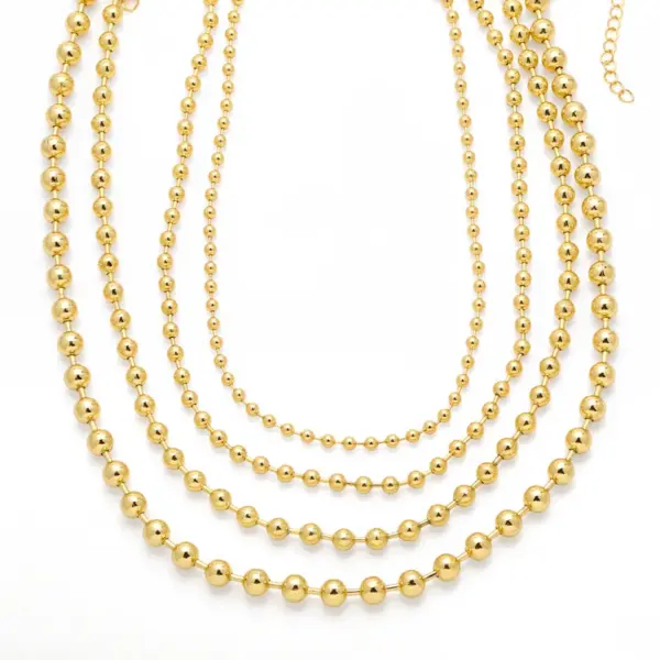 Wholesale Hip-hop Simple Style Round Solid Color Copper 18k Gold Plated Necklace In Bulk