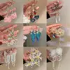 Wholesale Sweet Flower Bow Knot Copper Artificial Rhinestones Artificial Pearls Drop Earrings 1 Pair