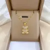 Wholesale Golden Plated 304 Stainless Steel Electroplating Zircon Animal Bear Cute Pendant Necklace For Women'S
