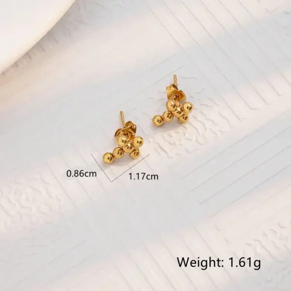 Wholesale 201 Stainless Steel Geometric Ion Plating (IP) 18K Gold Plated Simple Style Classic Style Cool Style Waterproof Non Tarnish Ear Studs