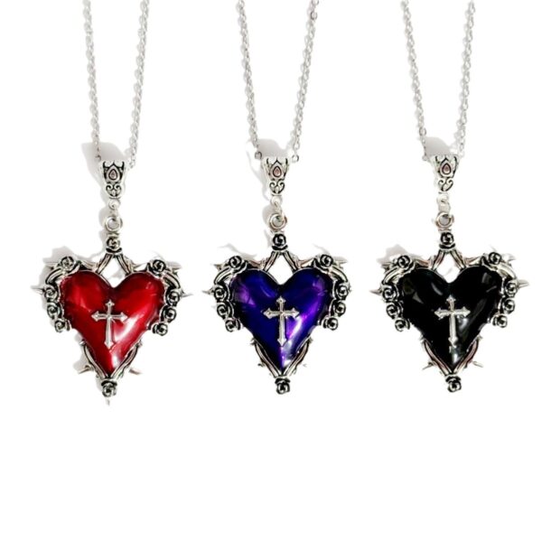 oly-ae29ac5421bc607ad05bfb6fb0b1a45d Wholesale original n red love necklace liquid metal gothic big heart pendant necklace factory direct sales
