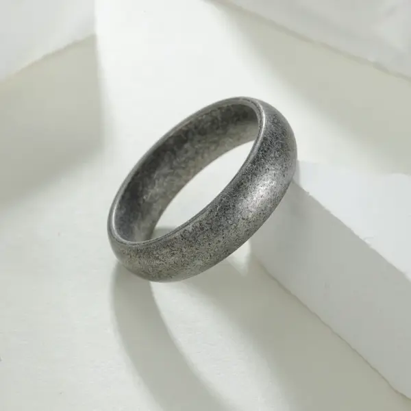 Real Gold Plated Round 304 Stainless Steel Retro Classic Style Waterproof Non Tarnish Rings