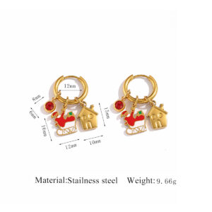 Santa Claus House Rhinestone Earrings