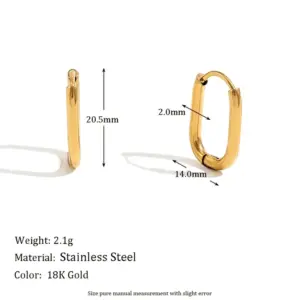 Basic All-Matching Manual U-Shaped Earrings 2.0*20-Gold