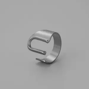 Silver U Open Ring J382-47 / Adjustable Opening