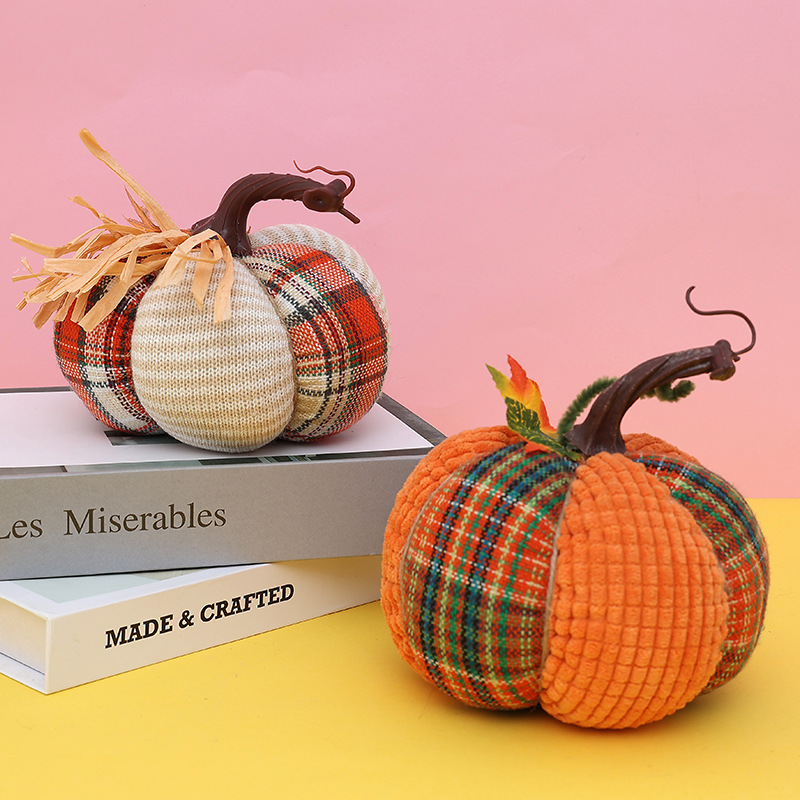 Wholesale Harvest Festival decoration props colorful fabric pumpkin ornaments