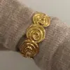 PVD Coated Real Gold Plated Solid Color 316 Stainless Steel Vacation Simple Style Waterproof Non Tarnish 316 Stainless Steel Bangle
