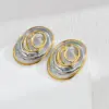 1 Pair IG Style Artistic Geometric Color Block Plating Titanium Steel 18K Gold Plated Ear Studs