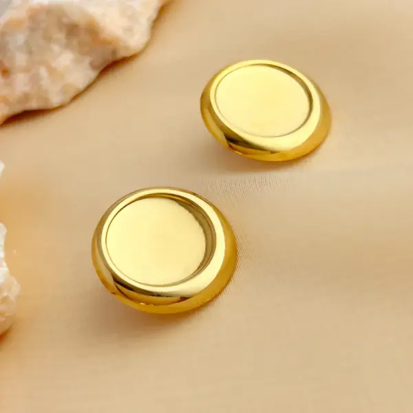 Wholesale PVD Coated Real Gold Plated 18K Gold Geometric 304 Stainless Steel Elegant Luxurious Simple Style Waterproof Non Tarnish Ear Studs