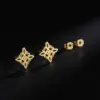 1 Pair Vintage Style Witch Knot Solid Color Plating Stainless Steel Ear Studs