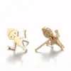 Wholesale PVD Coated Real Gold Plated Letter Skates Ball Stainless Steel Simple Style Waterproof Non Tarnish Ear Studs