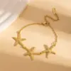 Wholesale Seaside Light Luxury Vacation Style Bracelet Stainless Steel High-Grade Shell Starfish Bracelet Adjustable Temperament Bracelet