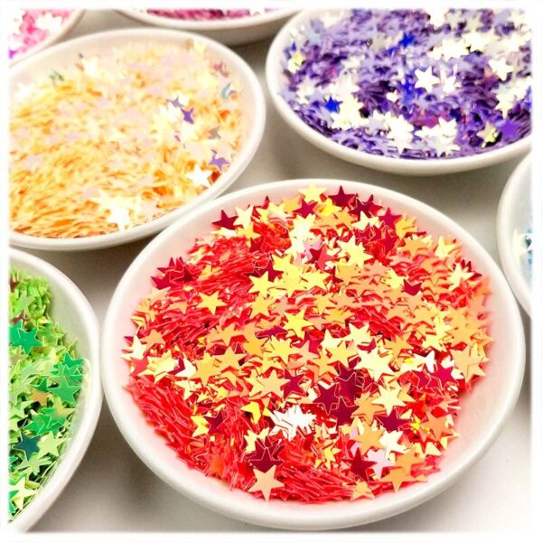 Wholesale YALEDUO oil color 7MM five-inted star DIY oil painting sequins starry sky spread five-inted star golden light plane without holes
