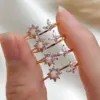 Wholesale Copper Plating Flower Artificial Gemstones Copper Rings