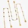 Wholesale PVD Coated Real Gold Plated 16K Gold White Gold Plated Gold Plating Round 304 Stainless Steel Simple Style Waterproof Non Tarnish Bracelets Anklet