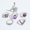 Wholesale Purple snake-shaped diamond gemstone ring