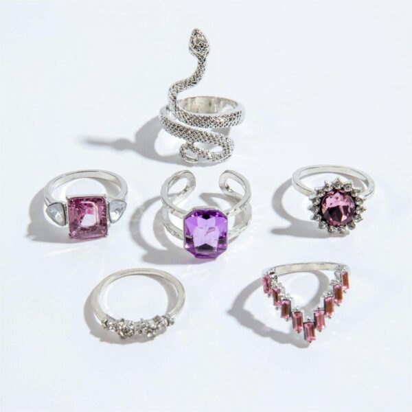 Wholesale Purple snake-shaped diamond gemstone ring