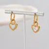 Wholesale PVD Coated 18K Gold Plated Heart Shape 201 Stainless Steel 304 Stainless Steel Simple Style Waterproof Non Tarnish Jewelry Set