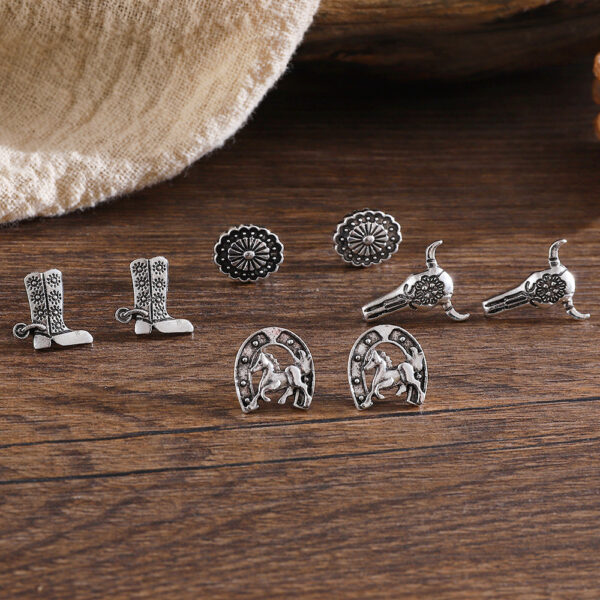 Wholesale Retro ethnic style cowboy earrings
