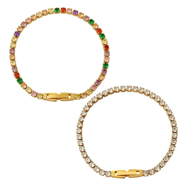 Wholesale PVD Coated Real Gold Plated 18K Gold Geometric 304 Stainless Steel Fashion Waterproof Non Tarnish 304 Stainless Steel Bracelets