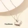 Wholesale PVD Coated Real Gold Plated 18K Gold Heart Shape 304 Stainless Steel Elegant Cute Waterproof Non Tarnish Pendant Necklace