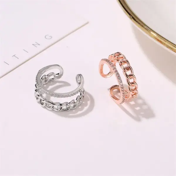 Copper Geometric Artificial Gemstones Copper Rings