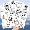 Wholesale New Cartoon Cute Ghost Tattoo Sticker Waterproof Party Gift Funny Fun Face Sticker Cross-border