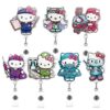 Wholesale Cross-border hot-selling glitter cute cat nurse cartoon badge scroll badge clip DIY new creative easy pull buckle