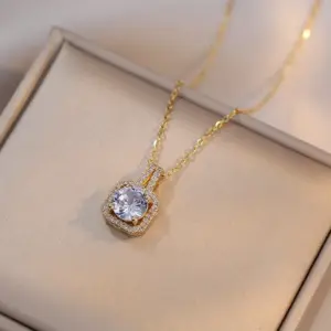 X0631 Gold Zircon Necklace