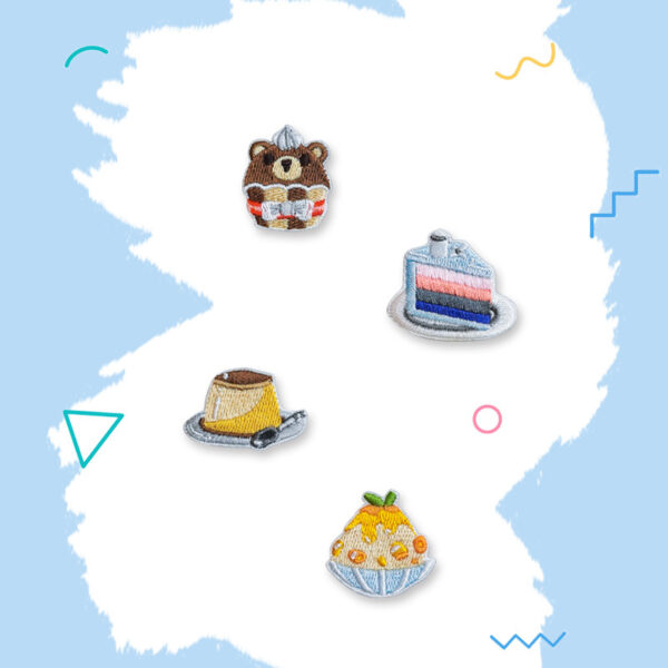 Wholesale Computer embroidery summer afternoon tea cartoon cloth stickers self-adhesive clothing patch wholesale clothing accessories embroidery stickers