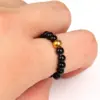 Retro Solid Color Natural Stone Beaded Rings 1 Piece
