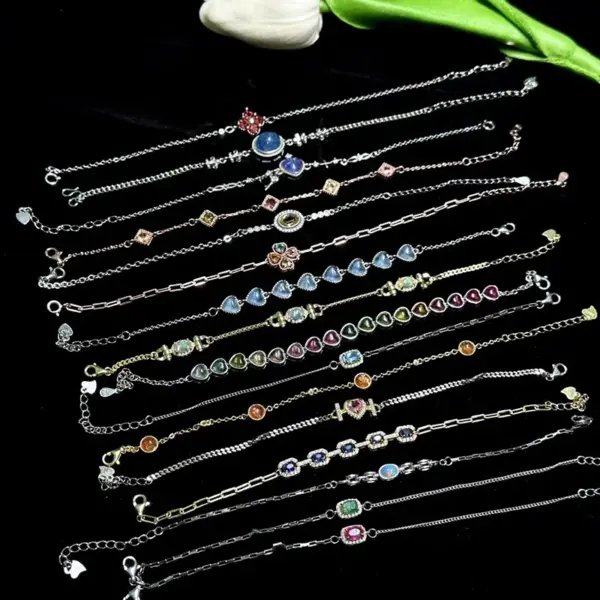 Wholesale Sweet Heart Shape Copper Plating Inlay Zircon Bracelets