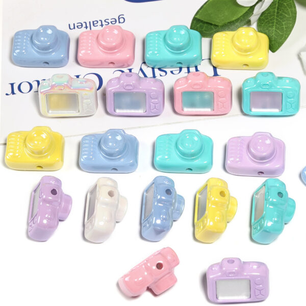 Wholesale Acrylic cream colored camera bead