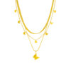 Wholesale European and American Fashion Light Luxury High-End Simple Niche Design Multi-Layer Titanium Steel Stacked Chain Glossy Butterfly Pendant Necklace