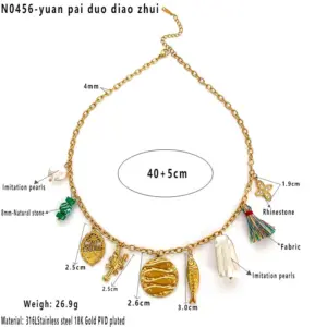 round Pearl Multi-Pendant Necklace / Average Size