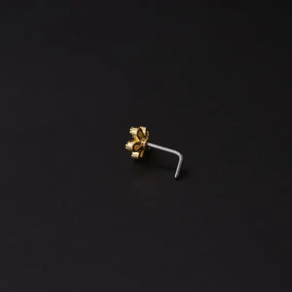 316L Stainless Steel Copper Nose Rings & Studs Flower Waterproof Non Tarnish Surgical Steel