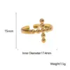 Wholesale Fashion Cross Stainless Steel Open Ring 1 Piece