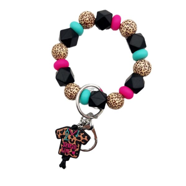 Wholesale Cartoon Silicone Nurses' Clothing Keychain Creative Pendant Bracelet Key Ring